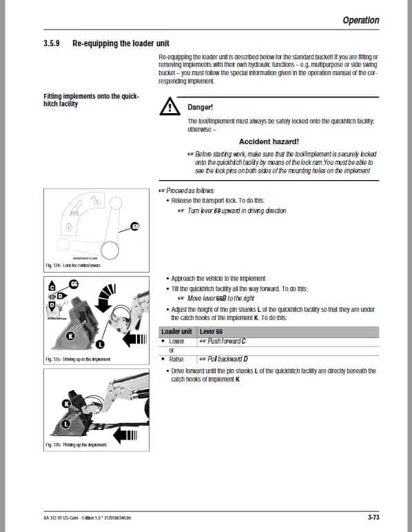 Gehl 521T Wheel Loader Operators and Parts Manual