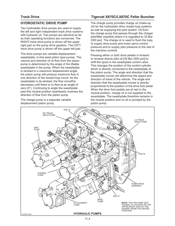 Tigercat X870C, LX870C Feller Buncher Repair Service Manual