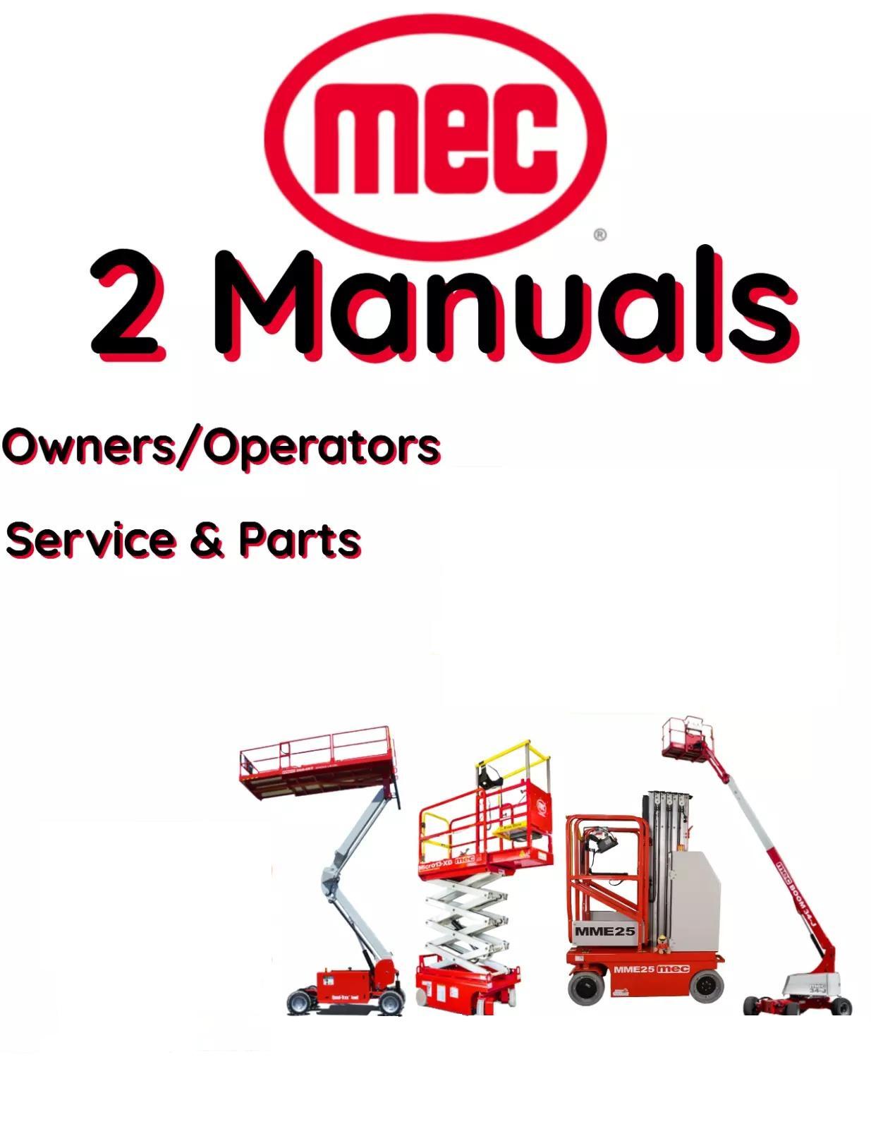 MEC 3772RT LEGACY SCISSOR MAN LIFT OWNERS SERVICE PARTS MANUAL