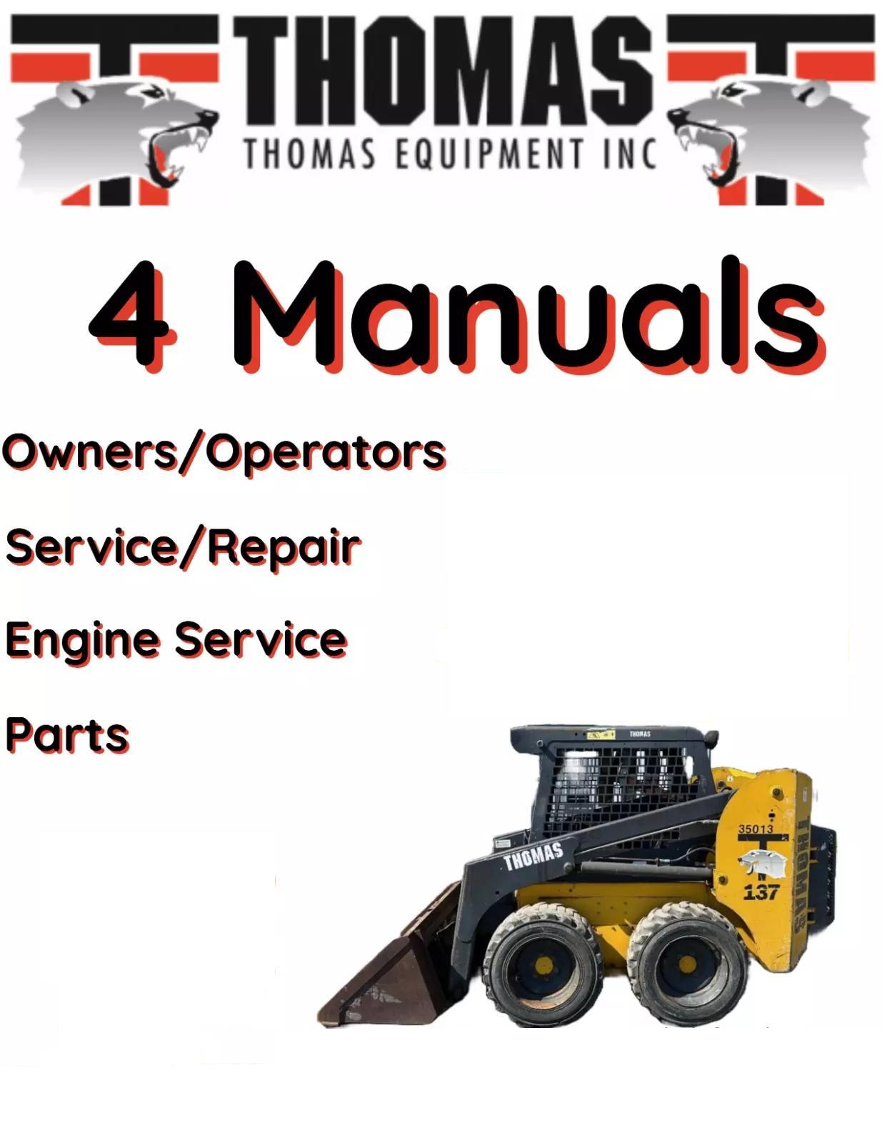 THOMAS 175 SKID STEER MANUAL OPERATORS SERVICE ENGINE REPAIR PARTS  S