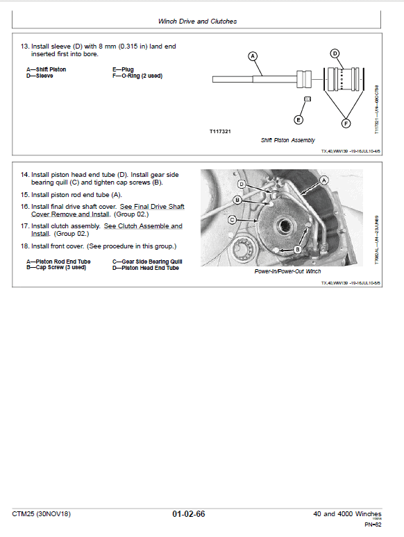 John Deere 40, 4000 Winches Component Technical Manual (CTM25) Workshop Guide