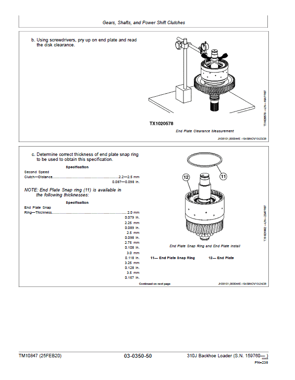 John Deere 310J Backhoe Loader Repair Technical Manual (S.N after 159760 – ) Workshop Guide