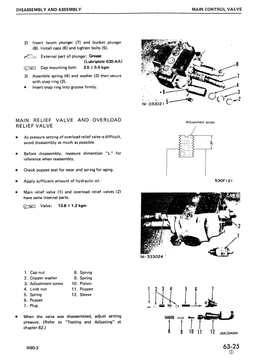 Komatsu W90-3 Wheel Loader Service Manual Workshop Guide