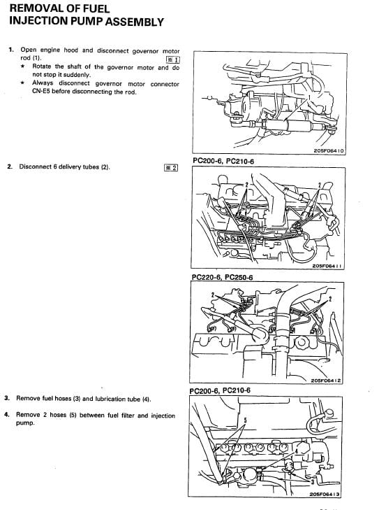 Komatsu PC200-6, PC200LC-6, PC210LC-6, PC220LC-6, PC250LC-6 Excavator Repair Manual (A80001 till A82000) Workshop Guide