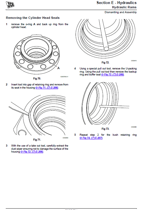 JCB JS300, JS330, JS370 Tracked Excavator Service Manual Workshop Guide