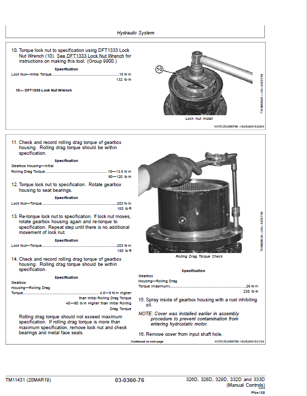 John Deere 329D, 333D SkidSteer Loader Technical Manual (Manual Controls) Workshop Guide