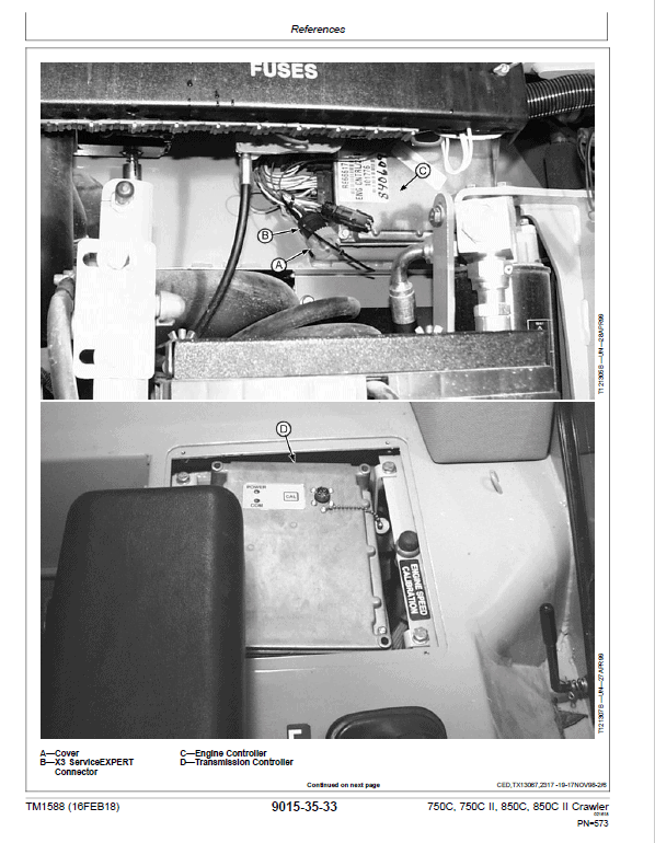 John Deere 750C, 750C Series II, 850C, 850C Series II Crawler Dozer Technical Manual Workshop Guide