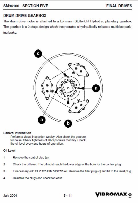 JCB Vibromax VM106 Single Drum Roller Service Manual Workshop Guide