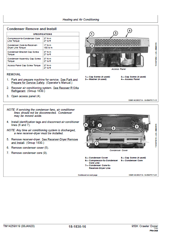 John Deere 950K Crawler Dozer Technical Manual (SN. from C310401 – 338999) Workshop Guide