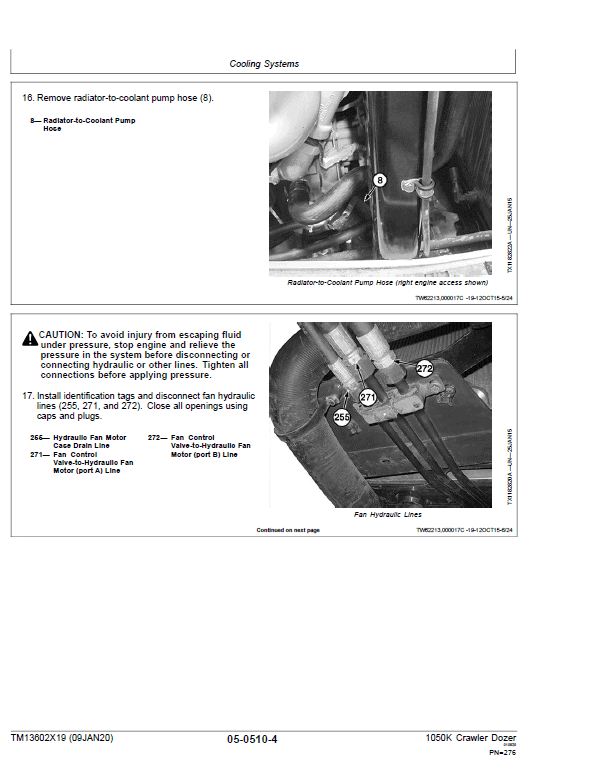 John Deere 1050K Crawler Dozer Technical Manual (SN. from C268234 – C318801) Workshop Guide