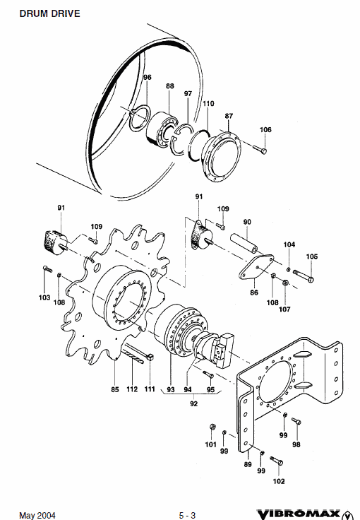 JCB Vibromax VM116,146,166,186 Single Drum Roller Service Manual Workshop Guide