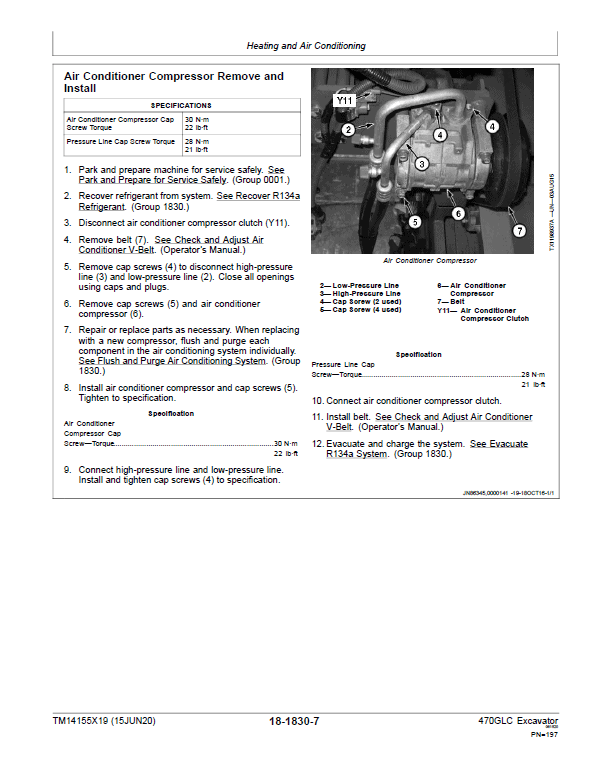 John Deere 470GLC Excavator Repair Technical Manual (SN. D473001-) Workshop Guide