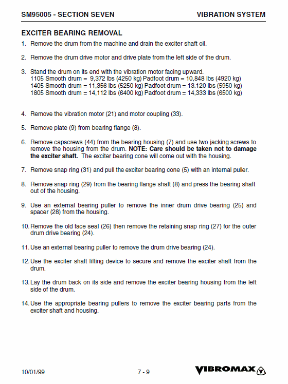 JCB Vibromax 1105, 1106, 1405, 1805 Single Drum Roller Service Manual Workshop Guide