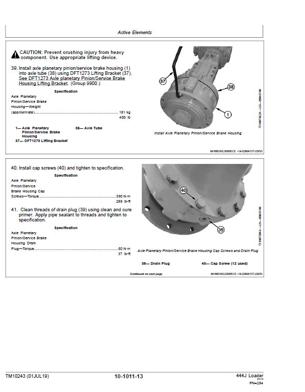 John Deere 444J Loader Repair Technical Manual (SN. after 611275) Workshop Guide