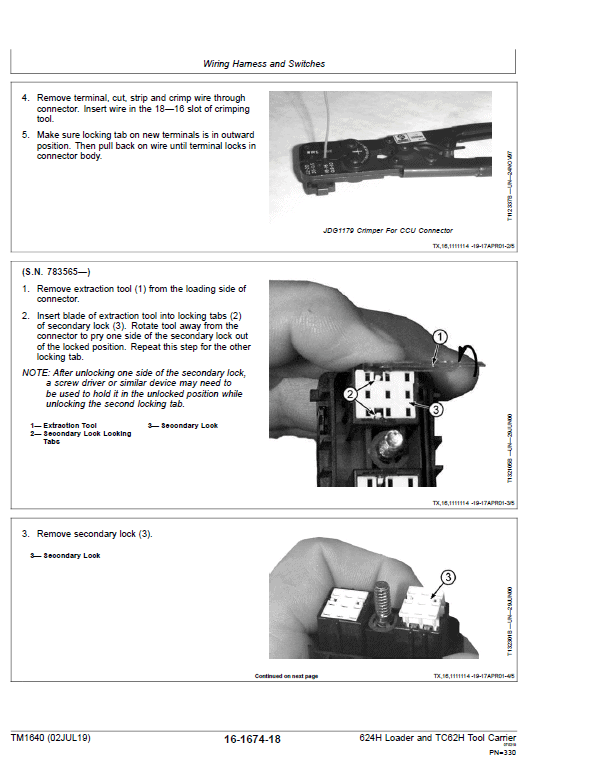 John Deere 624H, TC62H Loader Repair Technical Manual Workshop Guide