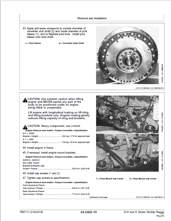 John Deere 540G-III, 548G-III, 360D Skidder Repair Manual (S.N. 586337 – 630435) Workshop Guide