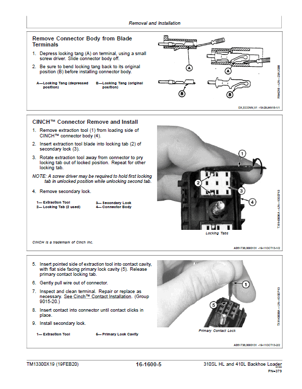 John Deere 310SL HL, 410L Backhoe Loader Technical Manual (S.N F273920 -F390995) Workshop Guide