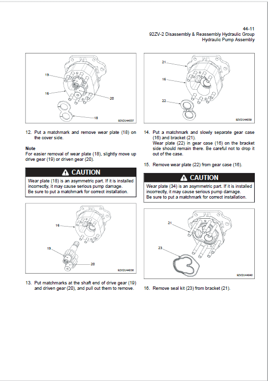 Kawasaki 92ZV-2 Wheel Loader Service Manual