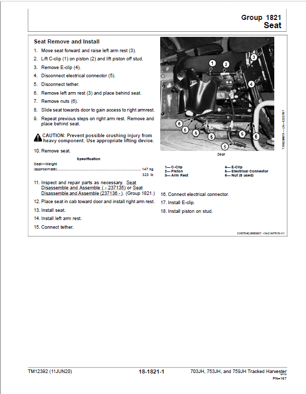 John Deere 703JH, 753JH, 759JH Harvester Repair Manual (S.N after C220453 -) Workshop Guide