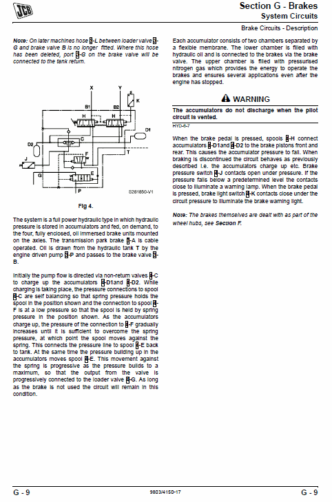 JCB 411, 416 Wheeled Loader Shovel Service Manual Workshop Guide