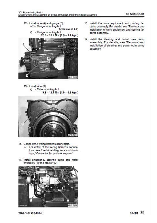 Komatsu WA470-6, WA480-6, WA470-6LC, WA480-6LC Loader Service Manual Workshop Guide