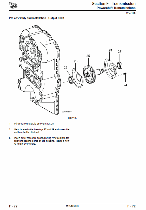 JCB 411, 413S, 417 Wheeled Loader Shovel Service Manual Workshop Guide