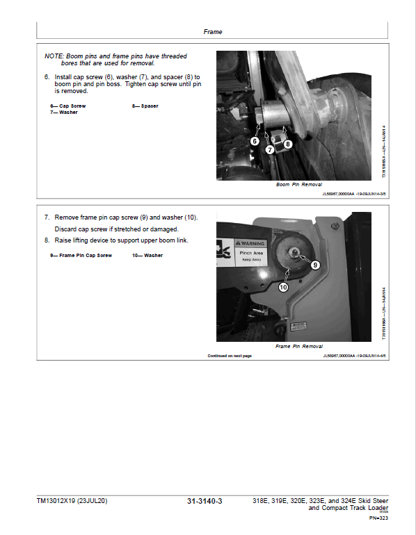 John Deere 318E, 320E, 324E SkidSteer Loader Manual (Manual Controls – SN after G253889) Workshop Guide