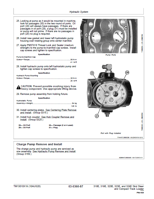 John Deere 318E, 320E, 324E SkidSteer Loader Manual (Manual Controls – SN after J249291) Workshop Guide