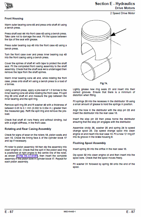 JCB 190, 190HF, 1110, 1110HF, 190T, 190THF, 1110T, 1110THF Skidsteer Loader Manual Workshop Guide