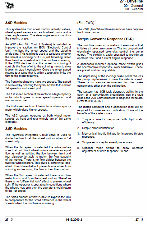JCB TLT 30D, TLT 35D 4×4, TLT 30D High Lift Teletruck Service Manual Workshop Guide