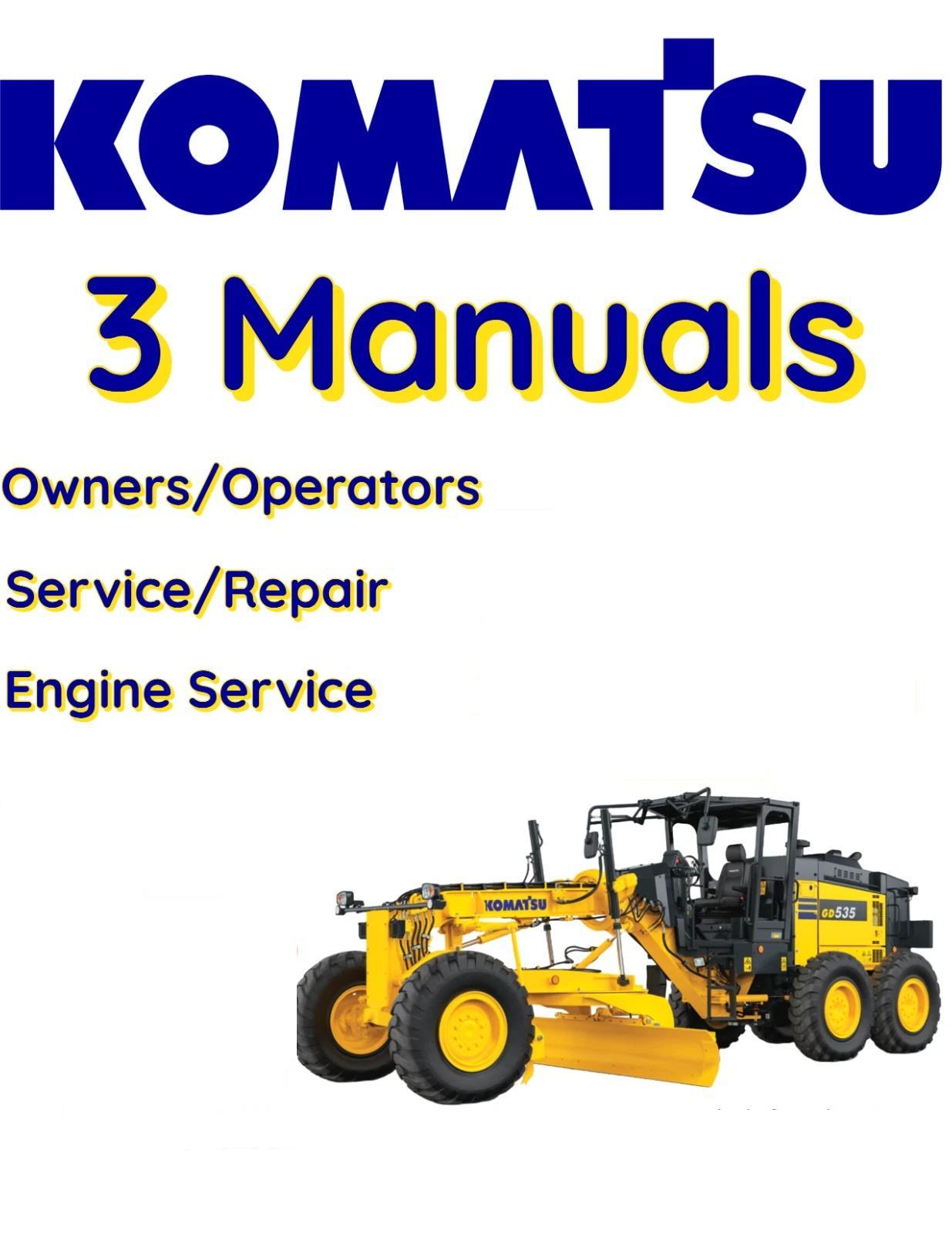 KOMATSU GD705-5 MOTOR GRADER OWNERS SERVICE ENGINE REPAIR MANUALS  S