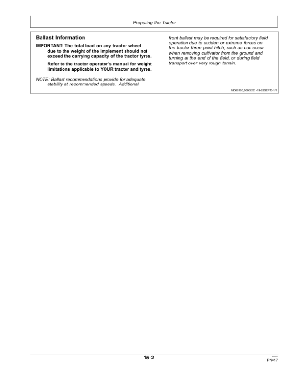 John Deere CR2220, CR2240, CR2260, CR2280, CR2231, CR2251, CR2222, CR2232 Row Crop Cultivator Operator’s Manual (5AG25665) Workshop Guide