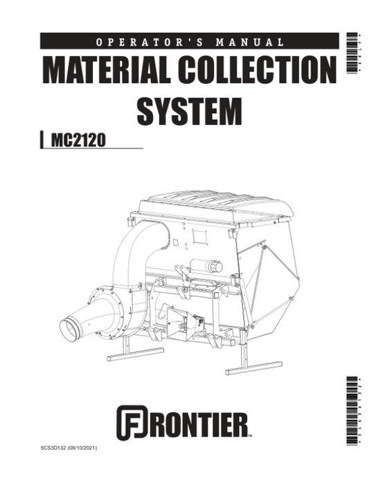 John Deere MC2120 Material Collection System (North American) Operator’s Manual (5CS3D132) Workshop Guide