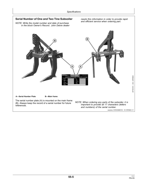 John Deere TS3001, TS3002, TS3003 Subsoiler Operator’s Manual (5DMB0DL221) Workshop Guide