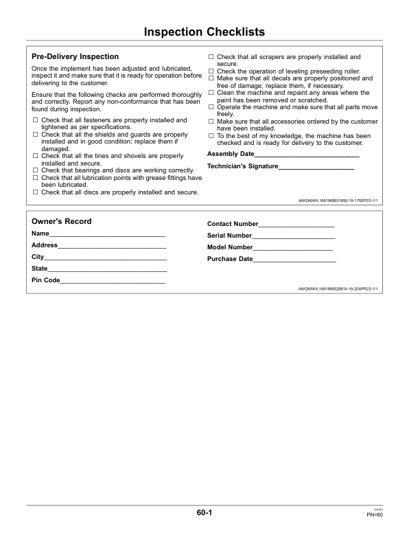 John Deere MT3005 Combination Implement (India) Operator’s Manual (5DMOMCIENG) Workshop Guide