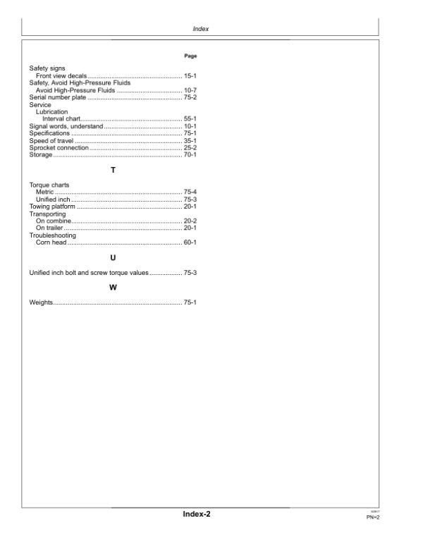John Deere MH1006 Corn Headers Operator’s Manual (5DMOMMH1006) Workshop Guide