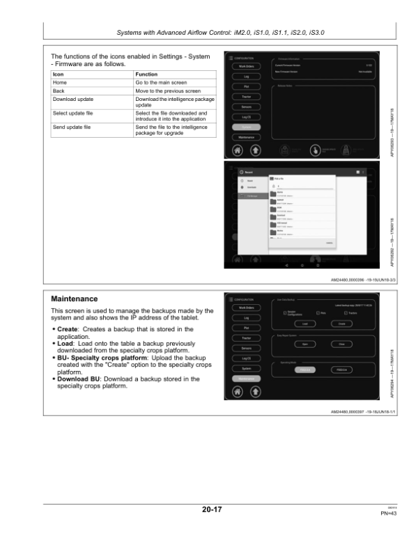 John Deere Intelligence Package Control Application Operator’s Manual (5FD0036MJD) Workshop Guide