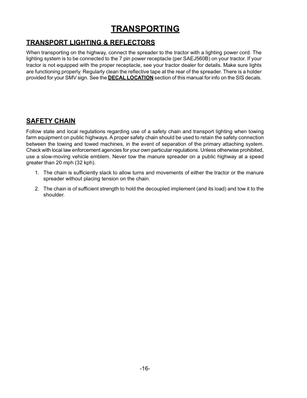 John Deere MS1442, MS1455 Manure Spreader Operator’s Manual (5HPO75895) Workshop Guide