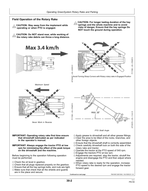 John Deere RR0133 Rotary Rake (India) Operator’s Manual (5MHRORAKE001) Workshop Guide