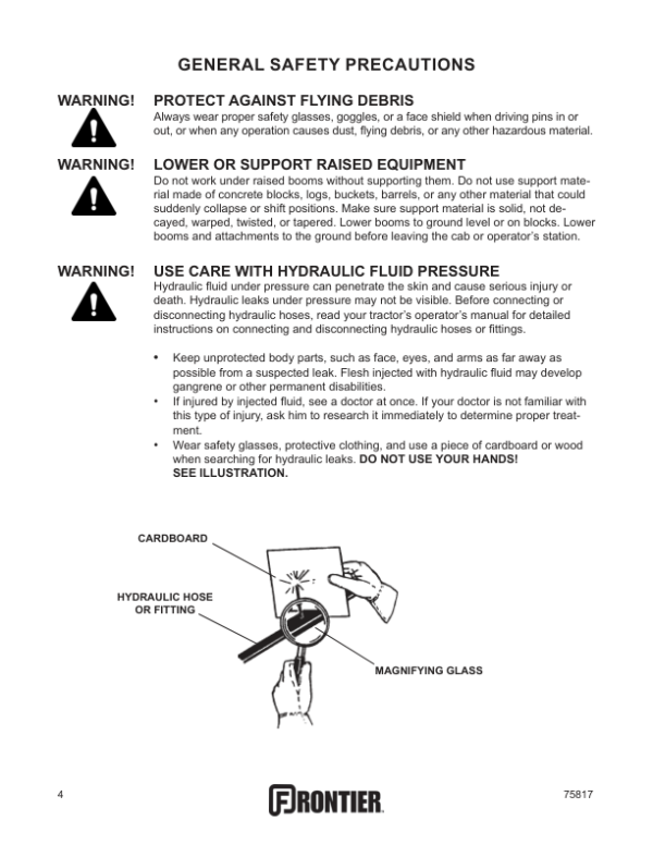 John Deere MG20F Mechanical Grapple  Operator’s Manual (5MP75817) Workshop Guide
