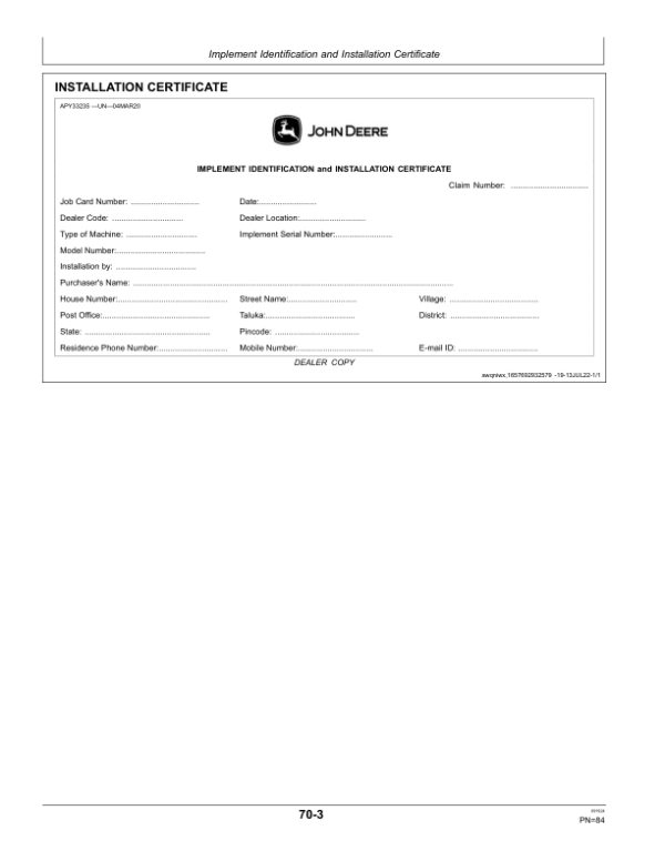 John Deere PP8012, PP8002 Potato Planter Operator’s Manual (5NSOMPP8002) Workshop Guide