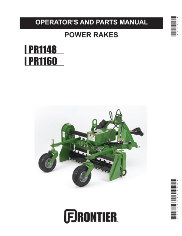 John Deere Power Rakes – PR1148, PR1160 Operator’s Manual (5SPP999600) Workshop Guide