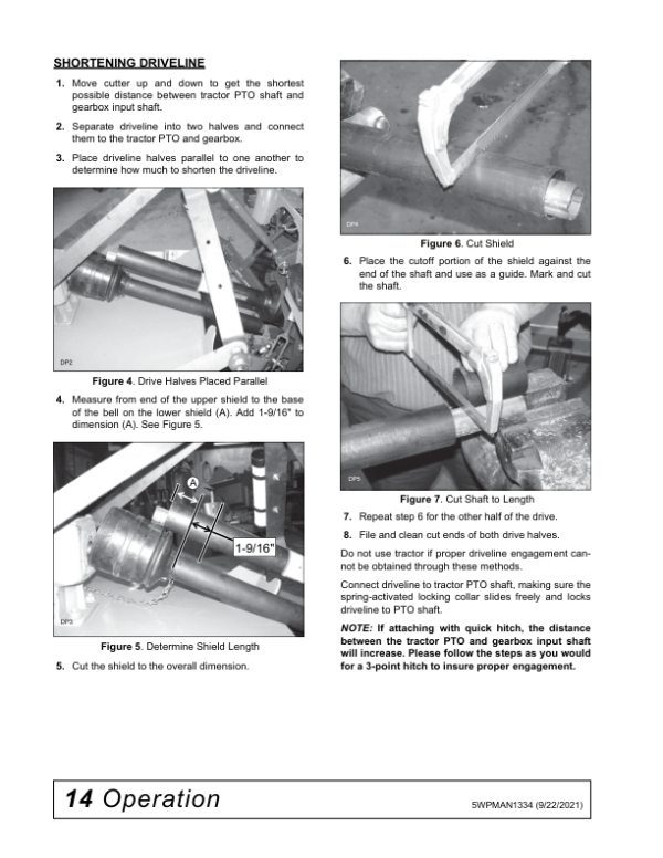John Deere RC4048, RC4060, RC4072 Rotary Cutters  Operator’s Manual (5WPMAN1334) Workshop Guide