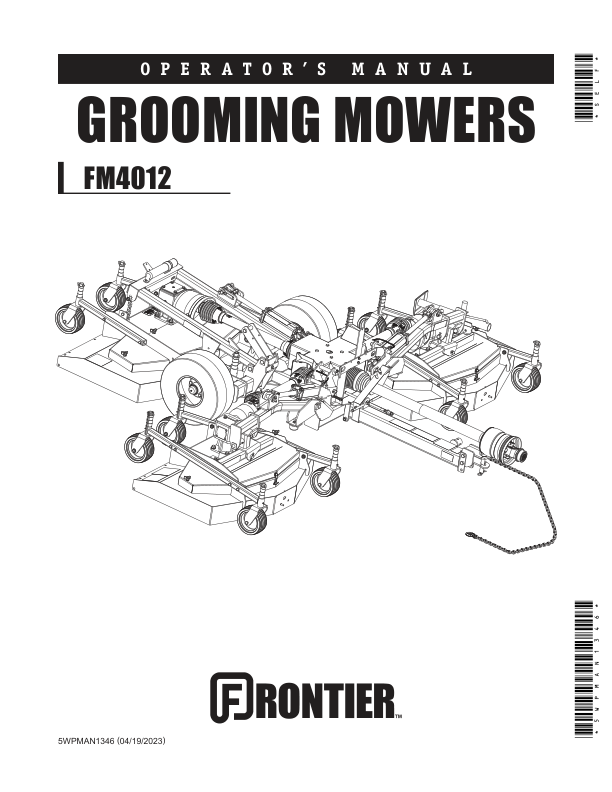 John Deere FM4012 Frontier Grooming Mowers  Operator’s Manual (5WPMAN1346) Workshop Guide