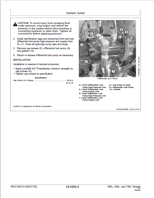 John Deere 640L, 648L Skidder Repair Manual (S.N D679126 – D690813 ) Workshop Guide