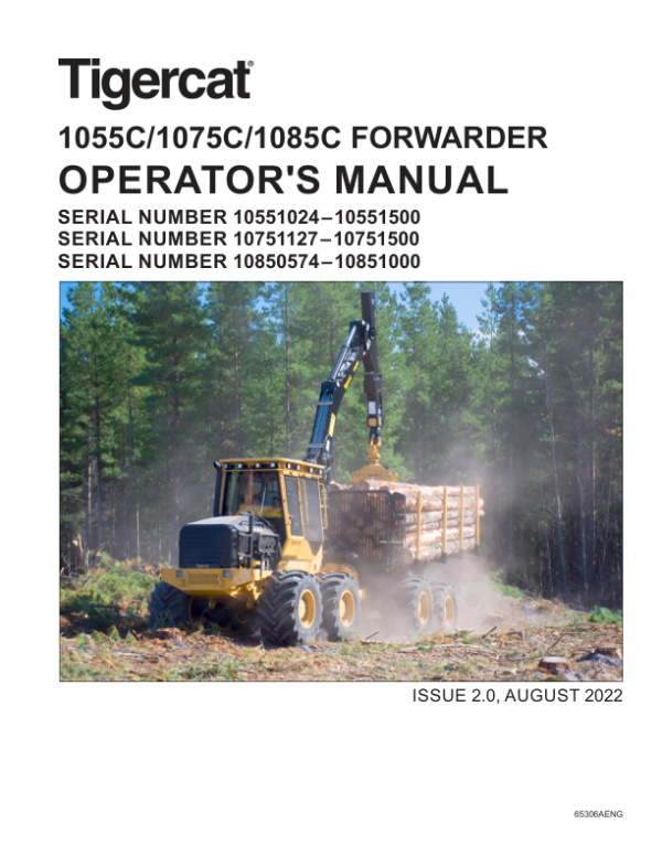 Tigercat 1055C, 1075C, 1085C Forwarder Repair Service Manual
