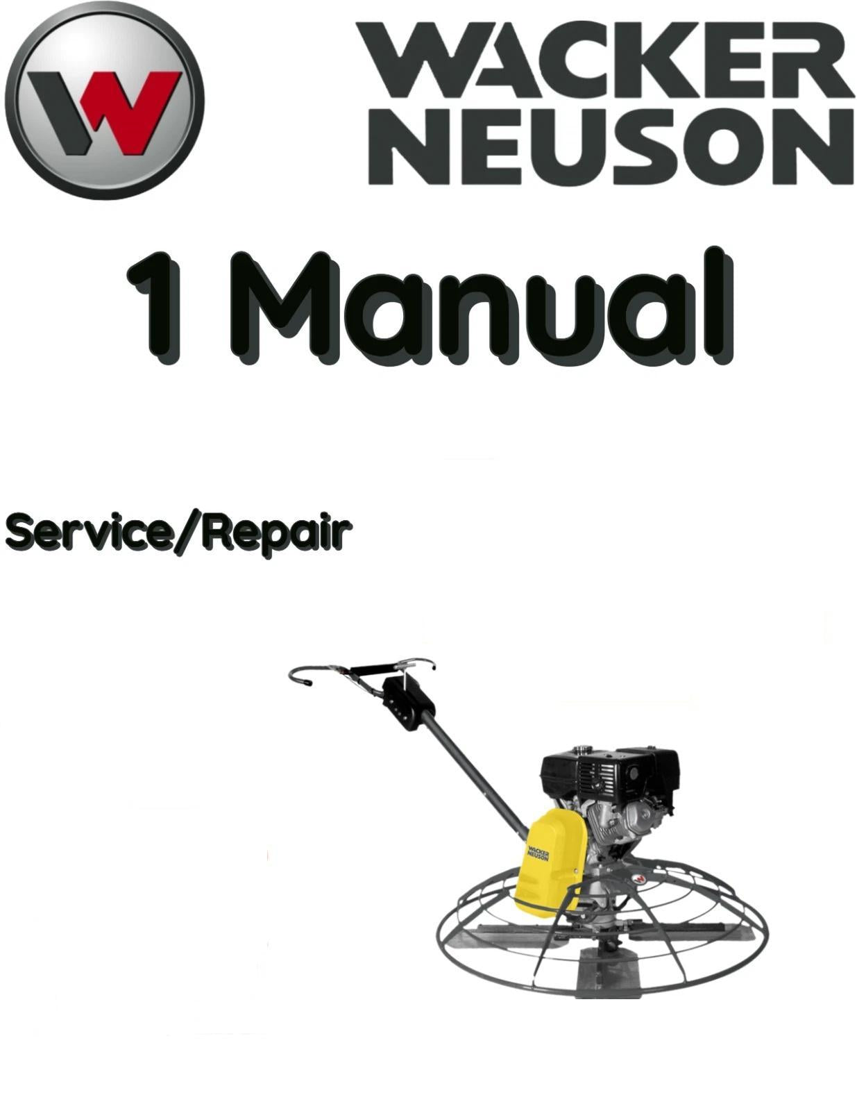 WACKER NEUSON CT48 CONCRETE TROWEL SERVICE REPAIR SHOP MANUAL