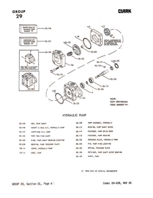 Clark C500-Y60, C500-Y70, C500-Y80, C500-Y90 Forklift Overhaul Manual Workshop Guide