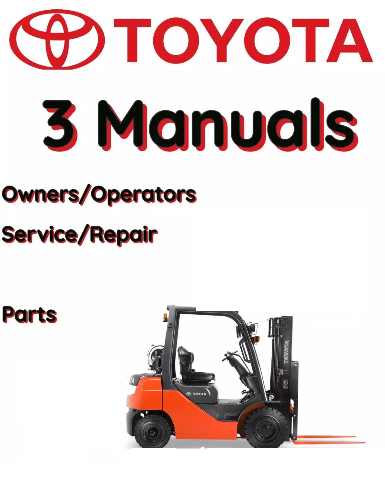 TOYOTA 8FBMHT60 FORKLIFT OPERATORS OWNERS SERVICE REPAIR PARTS MANUAL