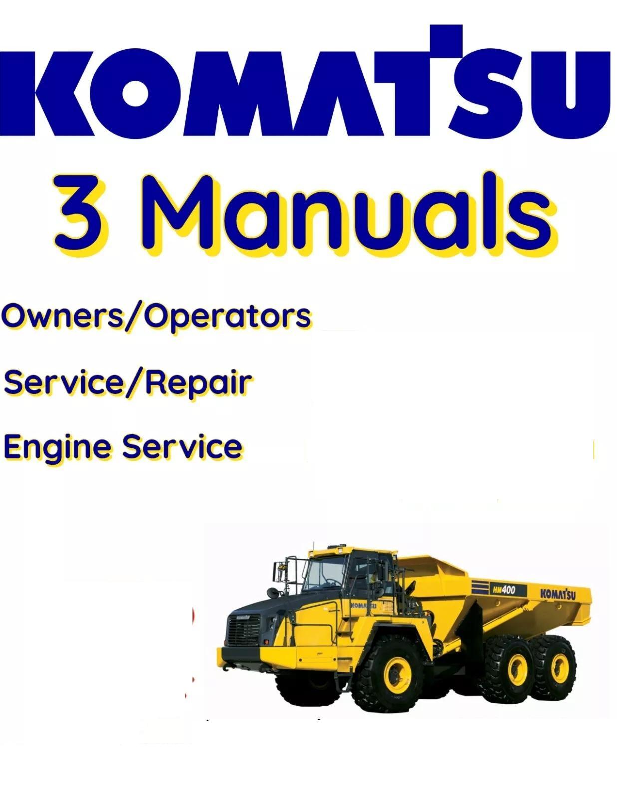 KOMATSU HM300-3 ARTICULATED DUMP TRUCK OPERATORS SERVICE ENGINE MANUAL